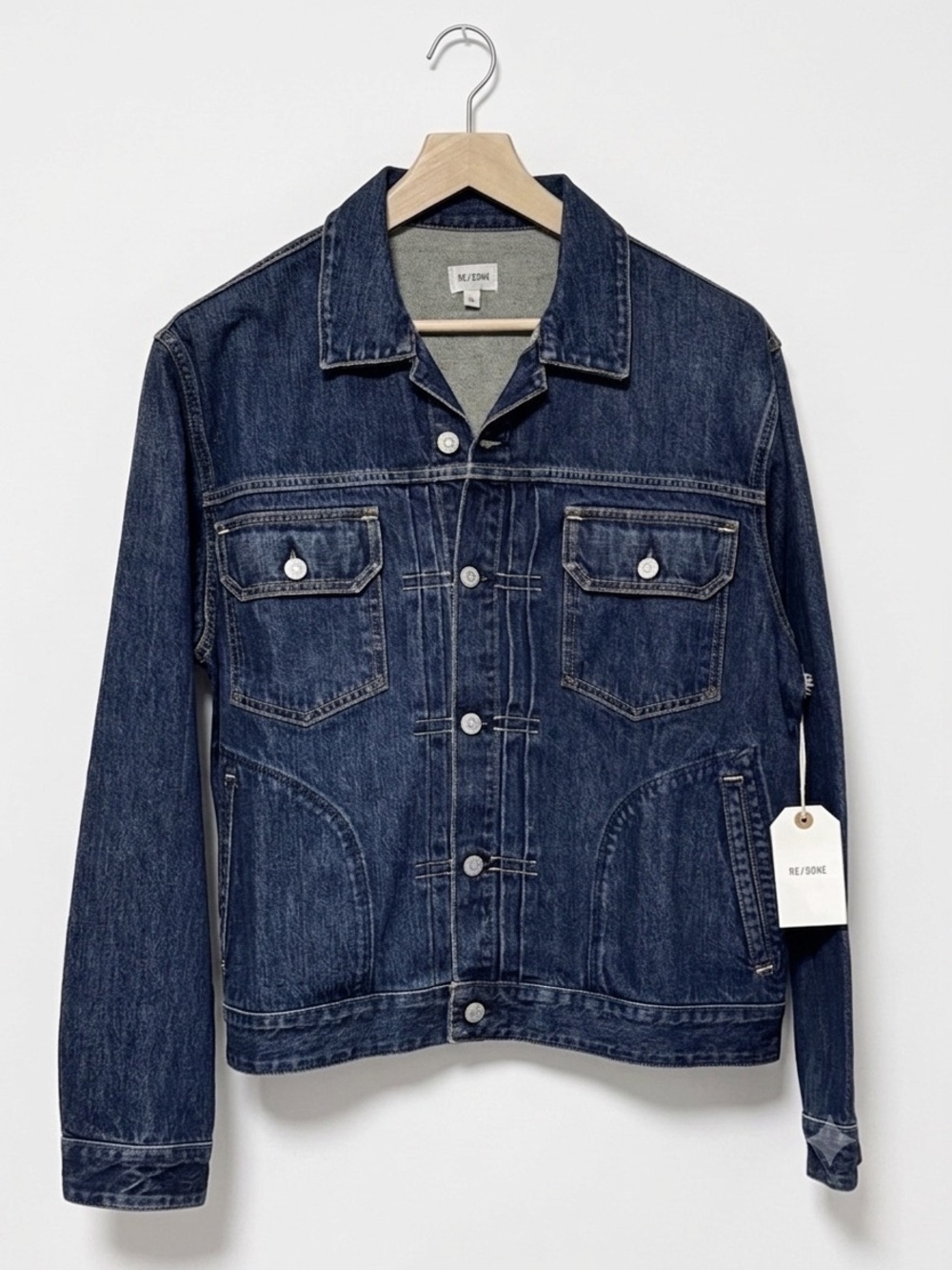 NWT RE/DONE Men’s Classic Denim Jacket 1 Year Wear Blue Size XL MSRP $450